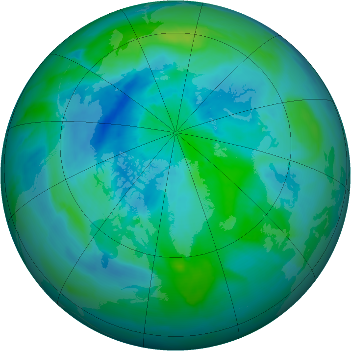 Arctic ozone map for 11 September 2011